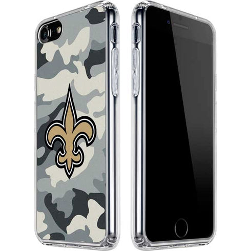 NFL New Orleans Saints Camo iPhone SE (2nd & 3rd Gen) Clear Case