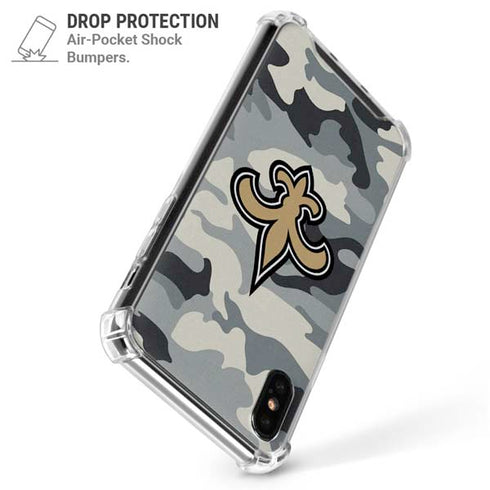 NFL New Orleans Saints Camo iPhone XS Max Clear Case