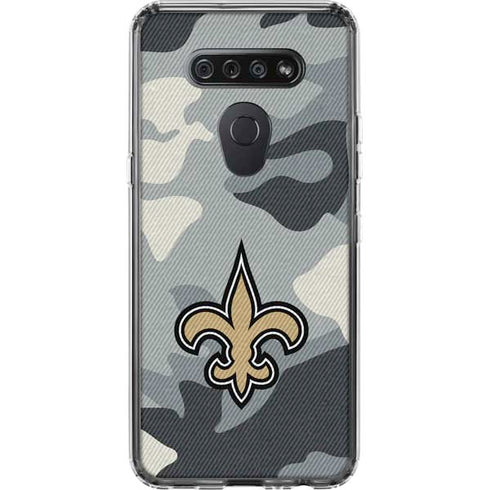 NFL New Orleans Saints Camo LG K51/Q51 Clear Case
