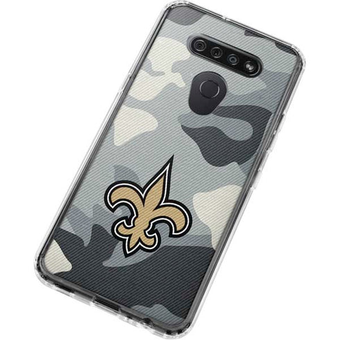 NFL New Orleans Saints Camo LG K51/Q51 Clear Case