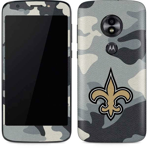 NFL New Orleans Saints Camo Moto E5 Play Skin