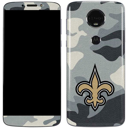 NFL New Orleans Saints Camo Moto E5 Plus Skin