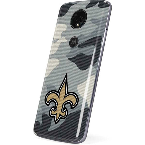 NFL New Orleans Saints Camo Moto E5 Plus Skin