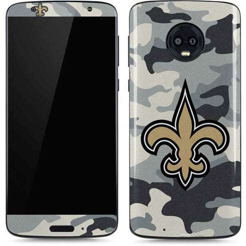 NFL New Orleans Saints Camo Moto G6 Skin
