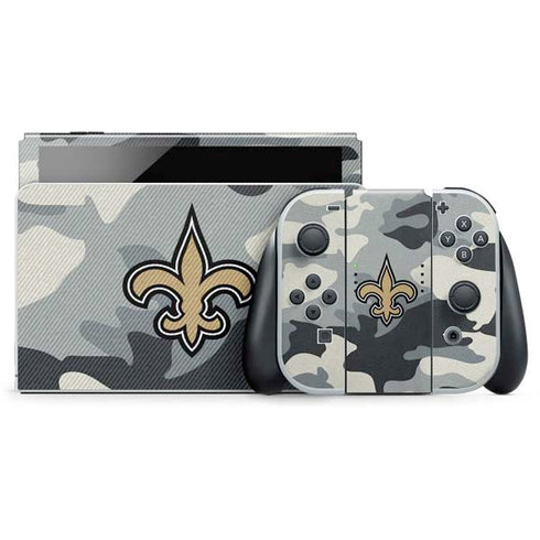 NFL New Orleans Saints Camo Nintendo Switch OLED (2021) Skin