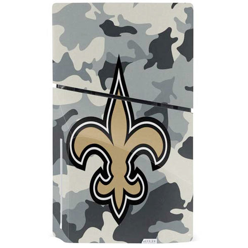 NFL New Orleans Saints Camo PS5 Slim Disk Console Skin
