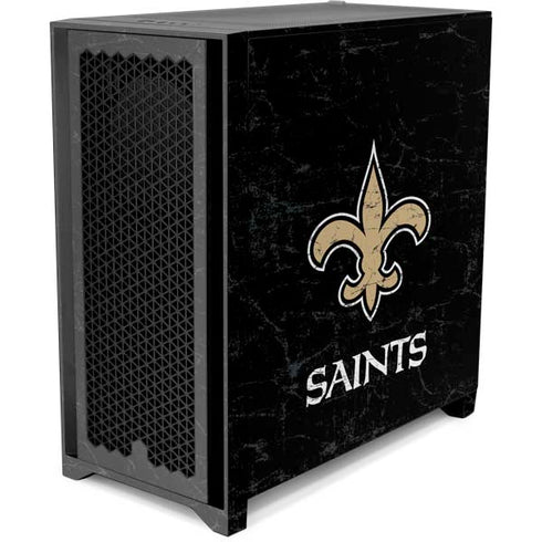 NFL New Orleans Saints Distressed Corsair 4000D Tempered Glass Mid-Tower ATX Case Skin