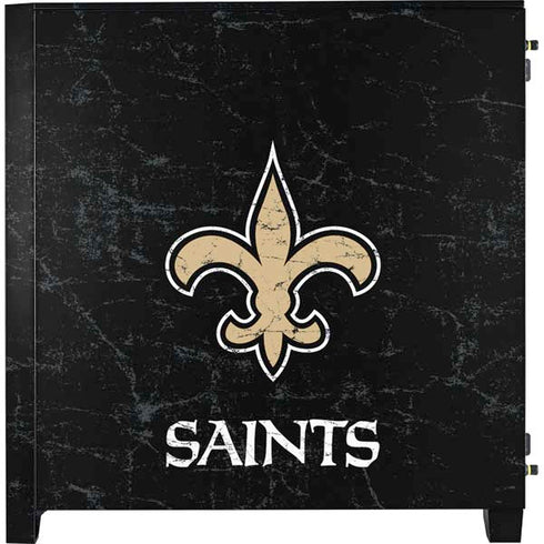 NFL New Orleans Saints Distressed Corsair 4000D Tempered Glass Mid-Tower ATX Case Skin