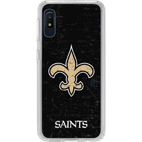 NFL New Orleans Saints Distressed Galaxy A10e Clear Case