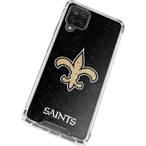 NFL New Orleans Saints Distressed Galaxy A12 Clear Case
