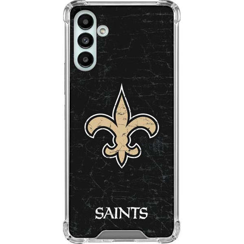 NFL New Orleans Saints Distressed Galaxy A13 5G Clear Case