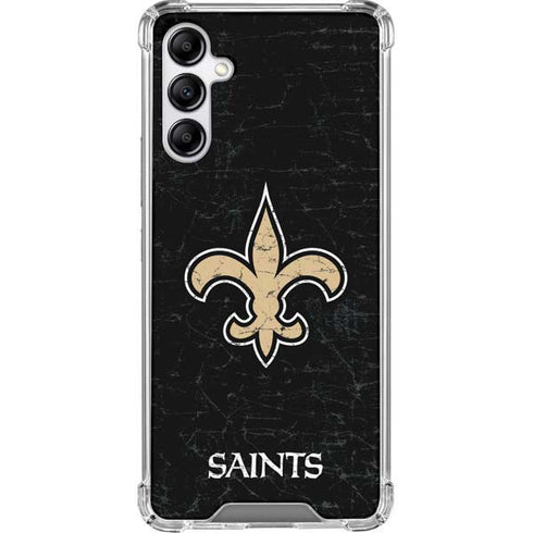 NFL New Orleans Saints Distressed Galaxy A14 5G Clear Case