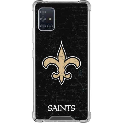 NFL New Orleans Saints Distressed Galaxy A51 5G Clear Case