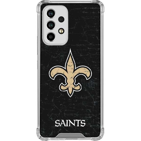 NFL New Orleans Saints Distressed Galaxy A53 5G Clear Case