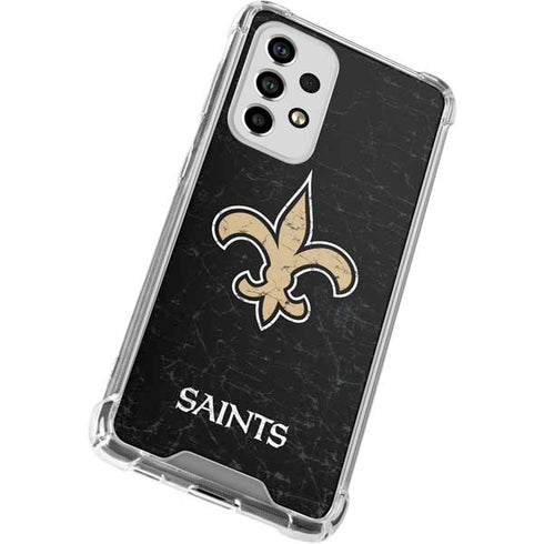 NFL New Orleans Saints Distressed Galaxy A53 5G Clear Case