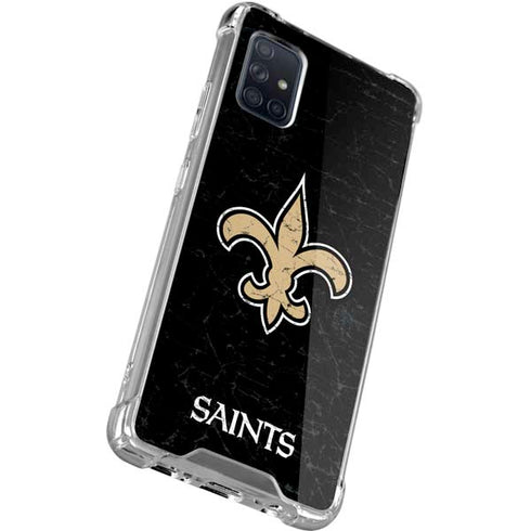 NFL New Orleans Saints Distressed Galaxy A71 5G Clear Case