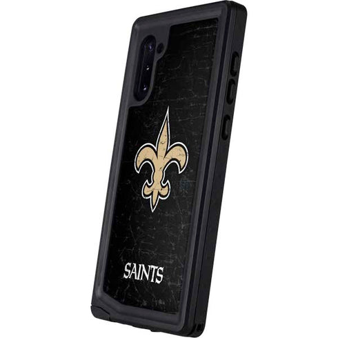 NFL New Orleans Saints Distressed Galaxy Note 10 Waterproof Case