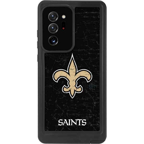 NFL New Orleans Saints Distressed Galaxy Note20 Ultra 5G Waterproof Case
