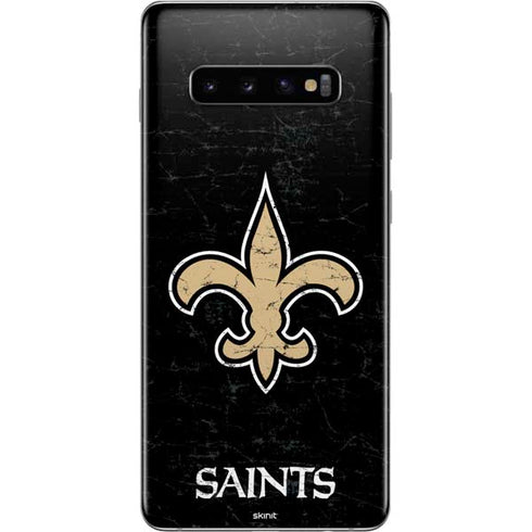 NFL New Orleans Saints Distressed Galaxy S10 Plus Skin