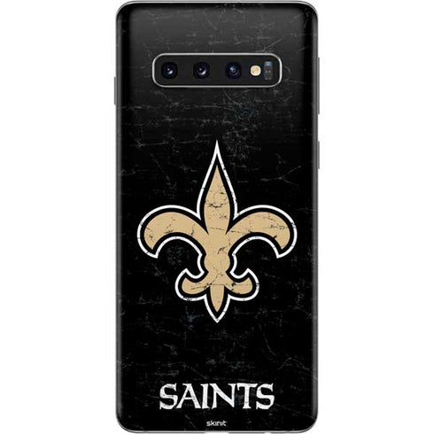 NFL New Orleans Saints Distressed Galaxy S10 Skin