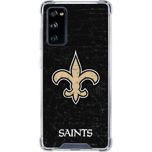 NFL New Orleans Saints Distressed Galaxy S20 FE Clear Case