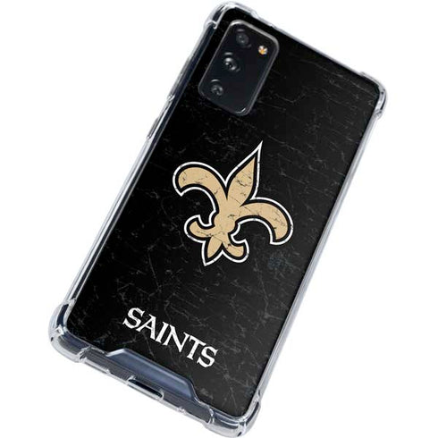 NFL New Orleans Saints Distressed Galaxy S20 FE Clear Case