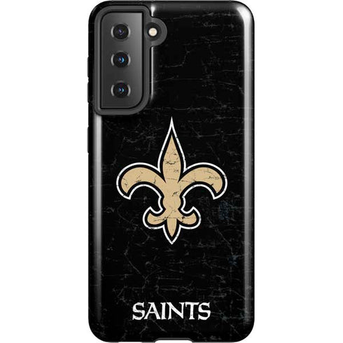 NFL New Orleans Saints Distressed Galaxy S21 5G Pro Case