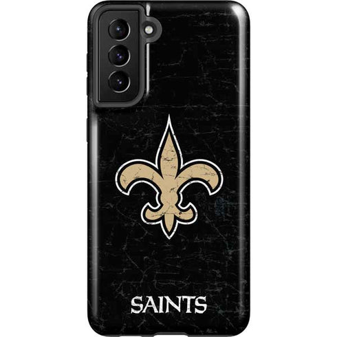 NFL New Orleans Saints Distressed Galaxy S21 FE Pro Case