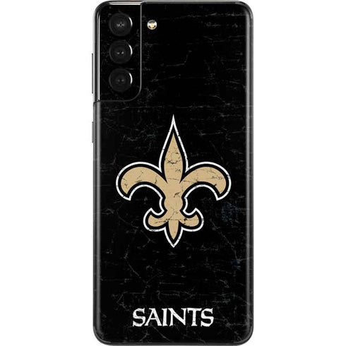 NFL New Orleans Saints Distressed Galaxy S21 Plus 5G Skin