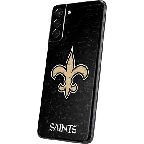 NFL New Orleans Saints Distressed Galaxy S21 Plus 5G Skin