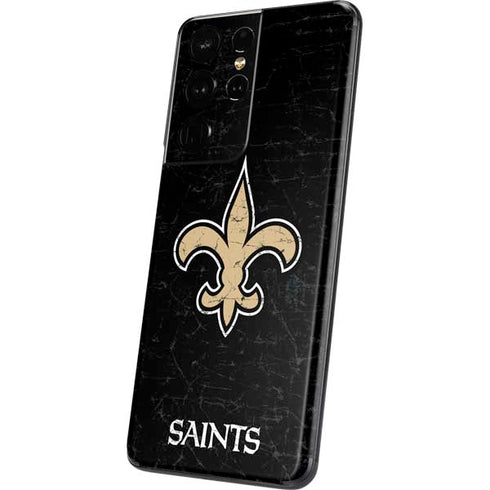 NFL New Orleans Saints Distressed Galaxy S21 Ultra 5G Skin