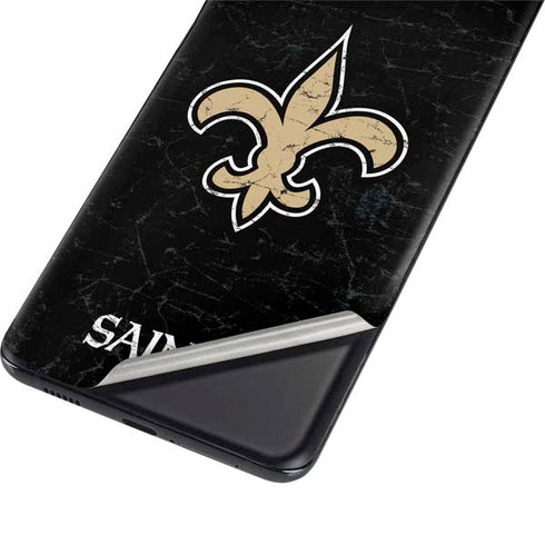 NFL New Orleans Saints Distressed Galaxy S21 Ultra 5G Skin