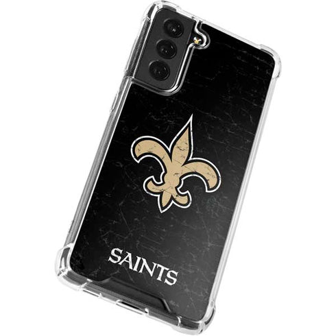 NFL New Orleans Saints Distressed Galaxy S22 Plus Clear Case