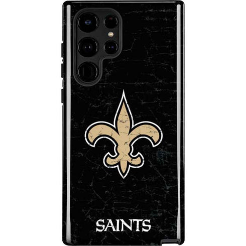 NFL New Orleans Saints Distressed Galaxy S22 Ultra Pro Case