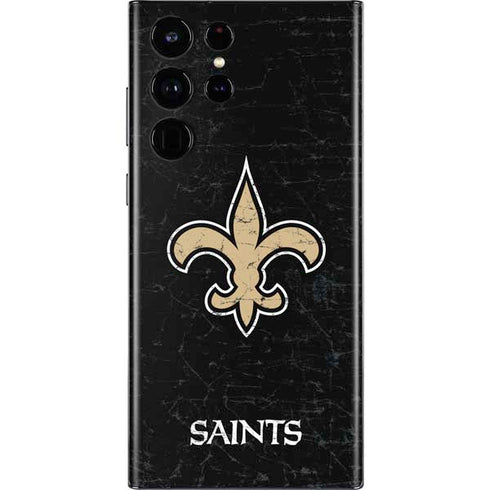 NFL New Orleans Saints Distressed Galaxy S22 Ultra Skin