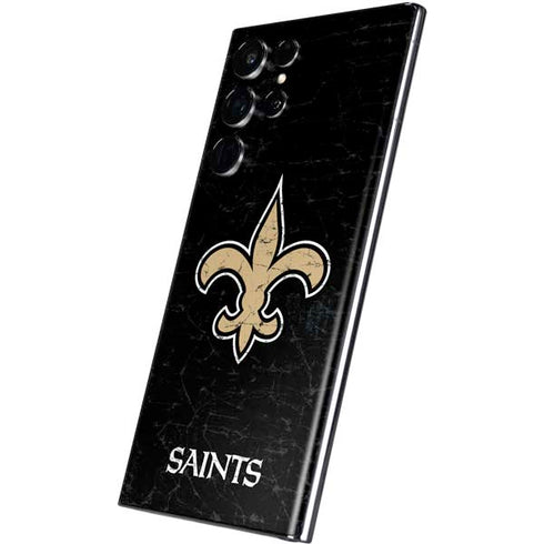 NFL New Orleans Saints Distressed Galaxy S22 Ultra Skin