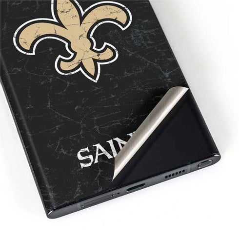 NFL New Orleans Saints Distressed Galaxy S22 Ultra Skin