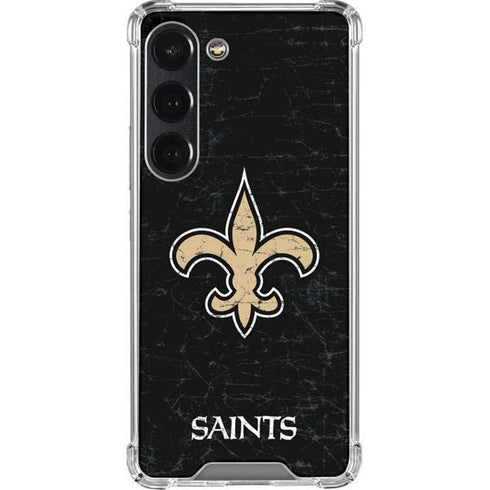 NFL New Orleans Saints Distressed Galaxy S23 Clear Case