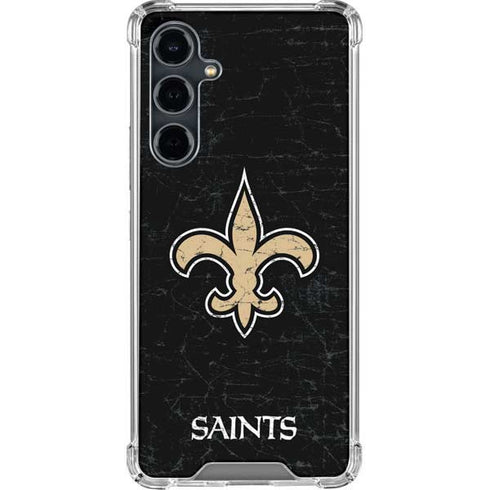 NFL New Orleans Saints Distressed Galaxy S23 FE Clear Case