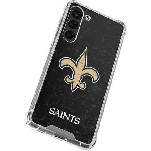 NFL New Orleans Saints Distressed Galaxy S23 Plus Clear Case