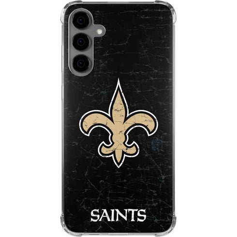 NFL New Orleans Saints Distressed Galaxy S24 Plus Clear Case