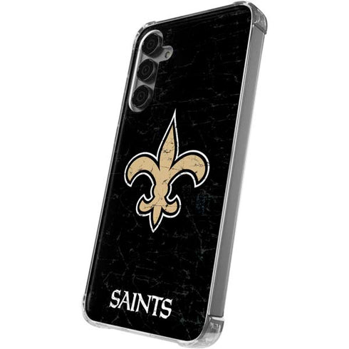 NFL New Orleans Saints Distressed Galaxy S24 Plus Clear Case