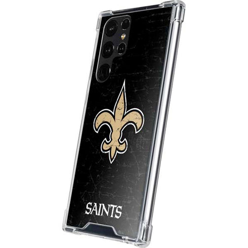 NFL New Orleans Saints Distressed Galaxy S24 Ultra Clear Case