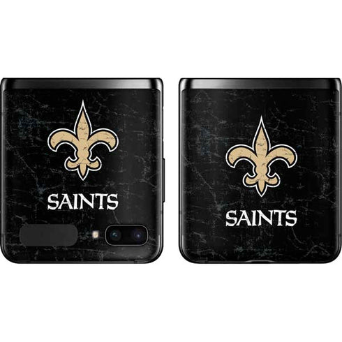 NFL New Orleans Saints Distressed Galaxy Z Flip Skin