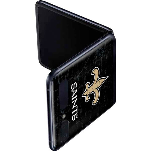 NFL New Orleans Saints Distressed Galaxy Z Flip Skin