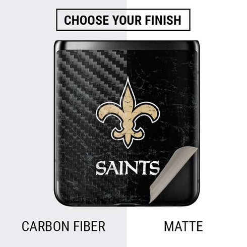 NFL New Orleans Saints Distressed Galaxy Z Flip Skin