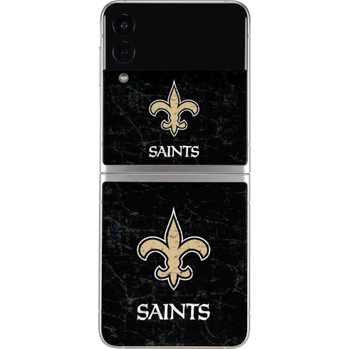 NFL New Orleans Saints Distressed Galaxy Z Flip3 5G Skin
