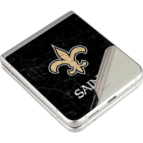 NFL New Orleans Saints Distressed Galaxy Z Flip3 5G Skin
