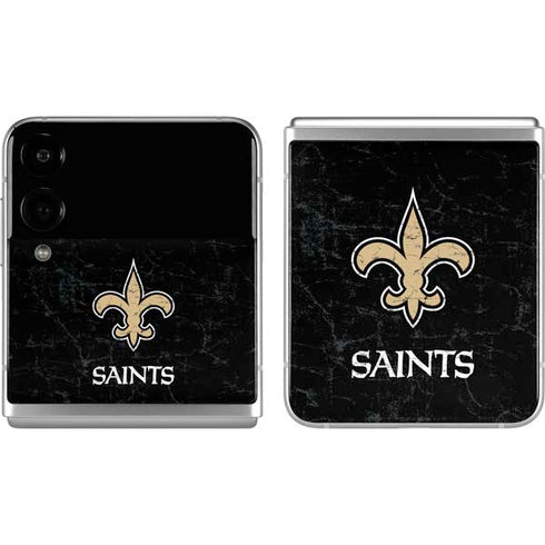 NFL New Orleans Saints Distressed Galaxy Z Flip4 5G Skin