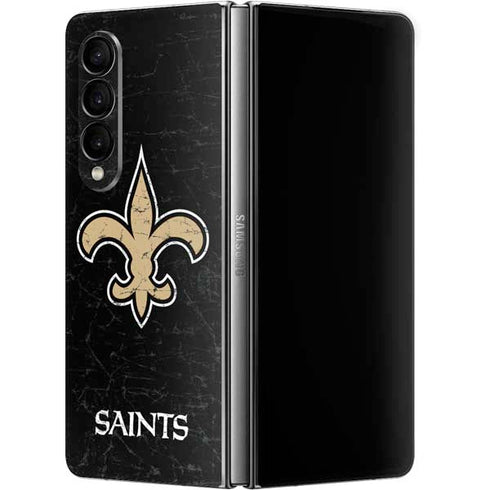 NFL New Orleans Saints Distressed Galaxy Z Fold4 5G Skin
